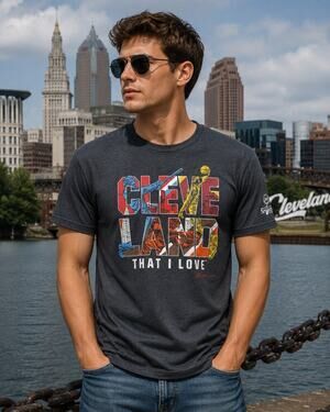 Cleveland That I Love Graphic Tee GV Art Design Sports Shirt XL NWT Browns Cavs
